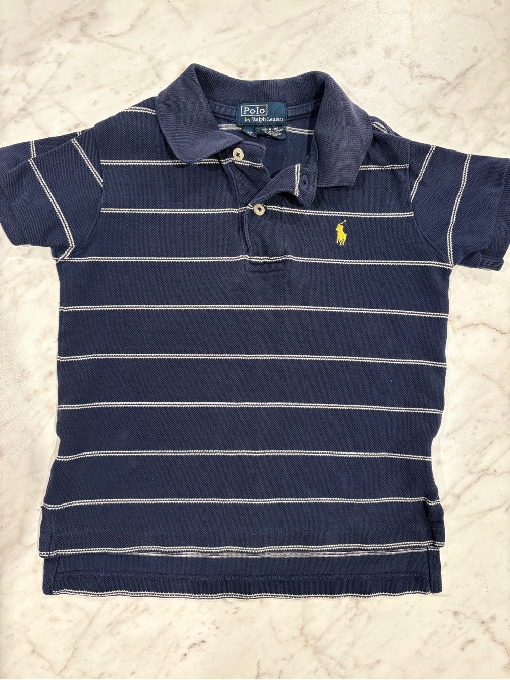 Vintage Polo Ralph Lauren Navy Striped Kids Polo Shirt- 2t